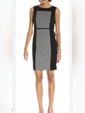 Nine West Classic Black and Gray Sheath Dress Size 16